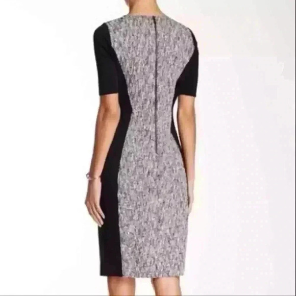 Elie Tahari Womens Axel Sheath Stretch Dress Short Sleeve Black Size 2 - Picture 2 of 11